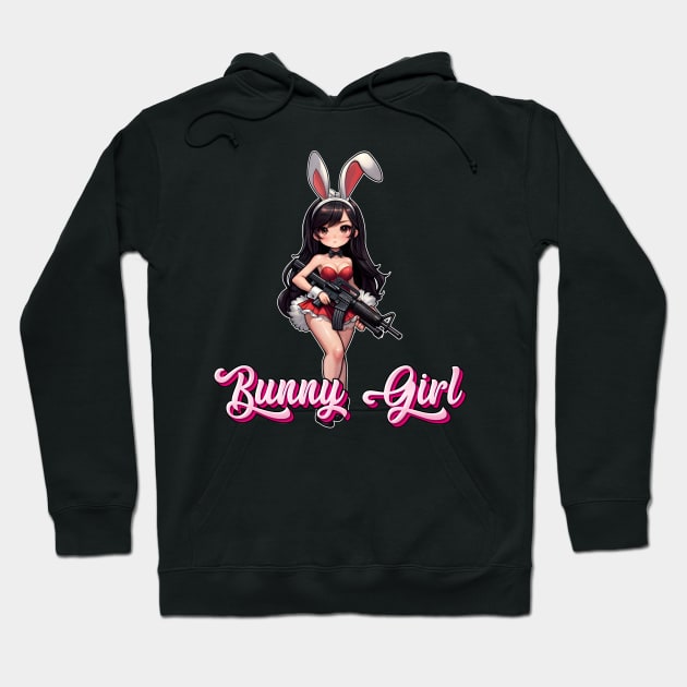 Tactical Bunny Girl Hoodie by Rawlifegraphic